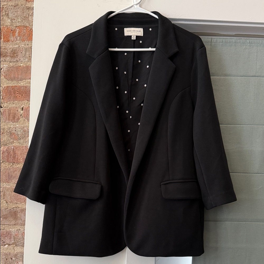 Skies Are Blue Black Tailored Women's Blazer - Picture 3 of 4